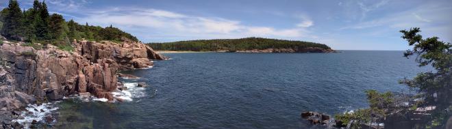 A panorama of the seaside cliffs of Maine